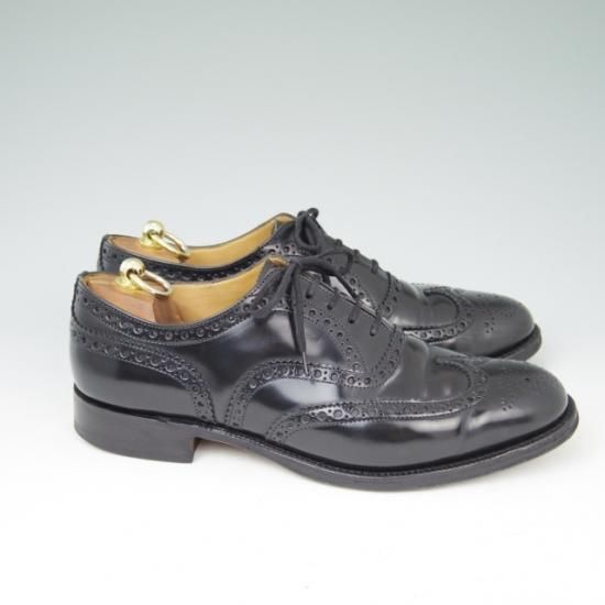 極上★チャーチ 85F/UK8.5【定価￥96,800-★BURWOOD/バーウッド】81ラスト/4都市ロゴ/ポリッシュドバインダーカーフ/黒/Church's★a437