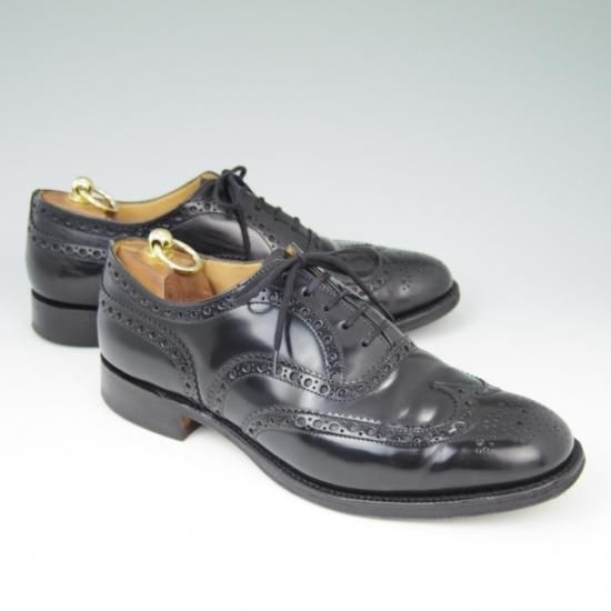 極上★チャーチ 85F/UK8.5【定価￥96,800-★BURWOOD/バーウッド】81ラスト/4都市ロゴ/ポリッシュドバインダーカーフ/黒/Church's★a437