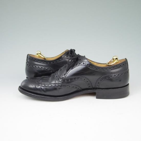 極上★チャーチ 85F/UK8.5【定価￥96,800-★BURWOOD/バーウッド】81ラスト/4都市ロゴ/ポリッシュドバインダーカーフ/黒/Church's★a437
