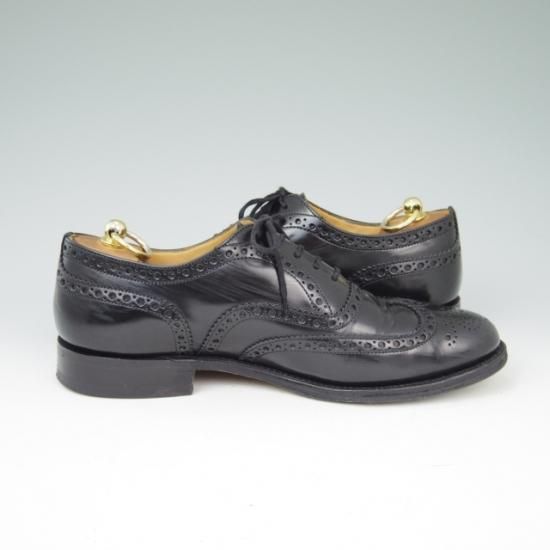 極上★チャーチ 85F/UK8.5【定価￥96,800-★BURWOOD/バーウッド】81ラスト/4都市ロゴ/ポリッシュドバインダーカーフ/黒/Church's★a437