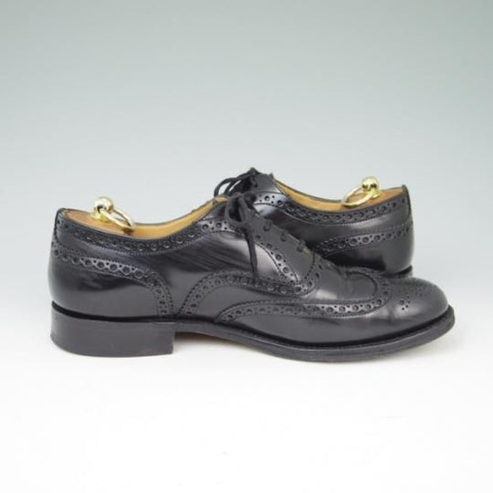 極上★チャーチ 85F/UK8.5【定価￥96,800-★BURWOOD/バーウッド】81ラスト/4都市ロゴ/ポリッシュドバインダーカーフ/黒/Church's★a437