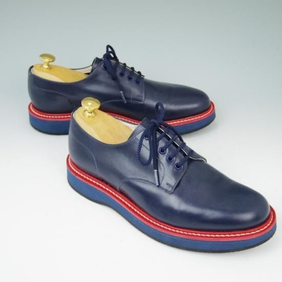 極美品★チャーチ 60F/UK6【貴重モデル★STRATFORD/142ラスト】プレーントゥ/カーフ/紺/メンズ/Church's★a438