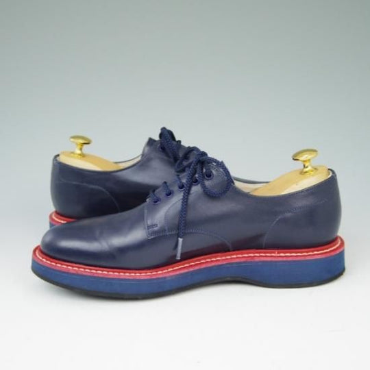 極美品★チャーチ 60F/UK6【貴重モデル★STRATFORD/142ラスト】プレーントゥ/カーフ/紺/メンズ/Church's★a438