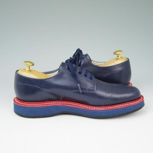 極美品★チャーチ 60F/UK6【貴重モデル★STRATFORD/142ラスト】プレーントゥ/カーフ/紺/メンズ/Church's★a438