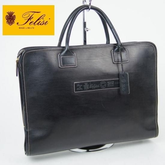 Felisi 9884 フェリージ ビジネスバッグ ブリーフケース レザー 美品☆フェリージ【☆ブリーフ 9884】 メンズ ビジネス バッグ☆N4563