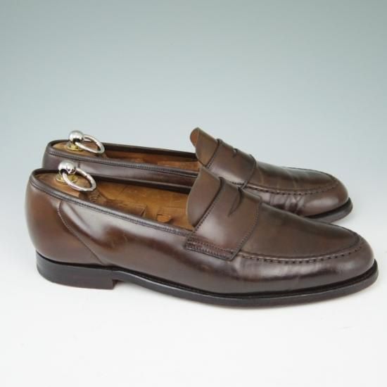 極上★クロケット&ジョーンズ 7.5E【貴重★濃茶/コードバン仕様/HARVARD】314ラスト/コインローファー/Crockett&Jones★a449