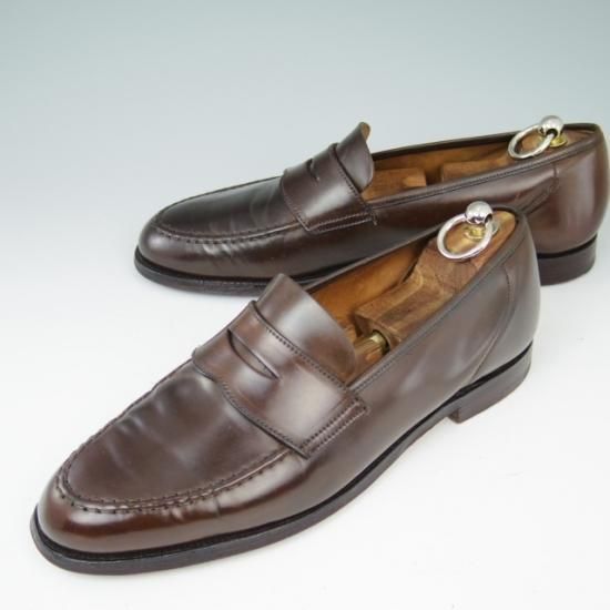 極上★クロケット&ジョーンズ 7.5E【貴重★濃茶/コードバン仕様/HARVARD】314ラスト/コインローファー/Crockett&Jones★a449