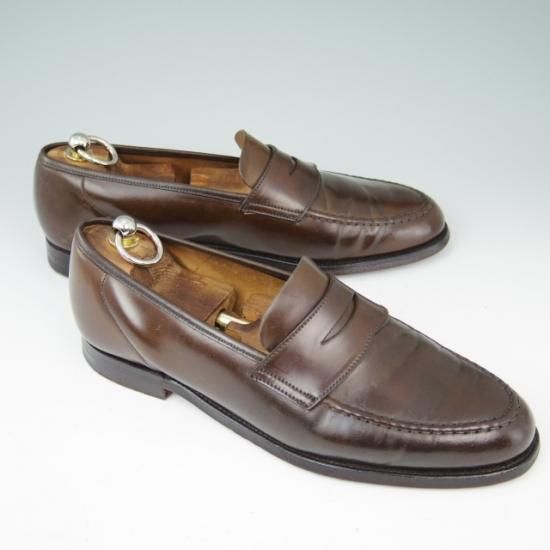 極上★クロケット&ジョーンズ 7.5E【貴重★濃茶/コードバン仕様/HARVARD】314ラスト/コインローファー/Crockett&Jones★a449