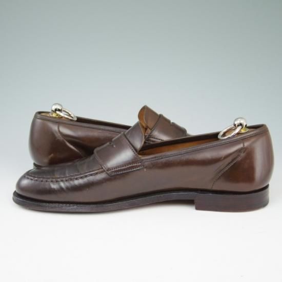 極上★クロケット&ジョーンズ 7.5E【貴重★濃茶/コードバン仕様/HARVARD】314ラスト/コインローファー/Crockett&Jones★a449