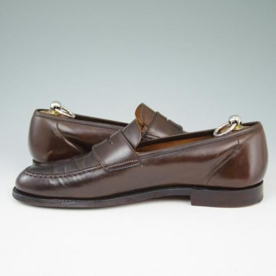 極上★クロケット&ジョーンズ 7.5E【貴重★濃茶/コードバン仕様/HARVARD】314ラスト/コインローファー/Crockett&Jones★a449