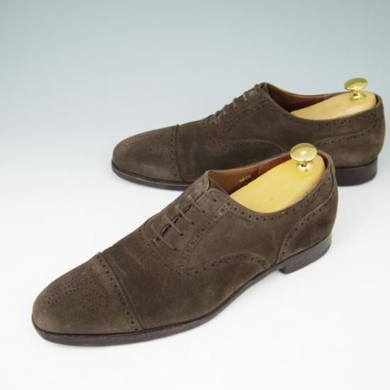 ★クロケット&ジョーンズ 6.5D【★ハンドグレード/WELBECK】セミブローグ/スエード/濃茶/Crockett&Jones★a450