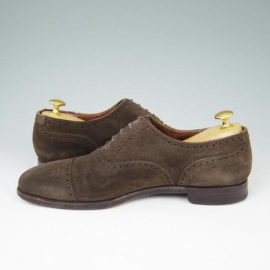 ★クロケット&ジョーンズ 6.5D【★ハンドグレード/WELBECK】セミブローグ/スエード/濃茶/Crockett&Jones★a450