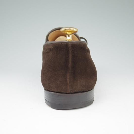美品★クロケット&ジョーンズ 6.5E【★バーニーズNY別注/HAYLING】スエード/濃茶/リボンローファー/メンズ/BARNEYS/Crockett&Jones★a469