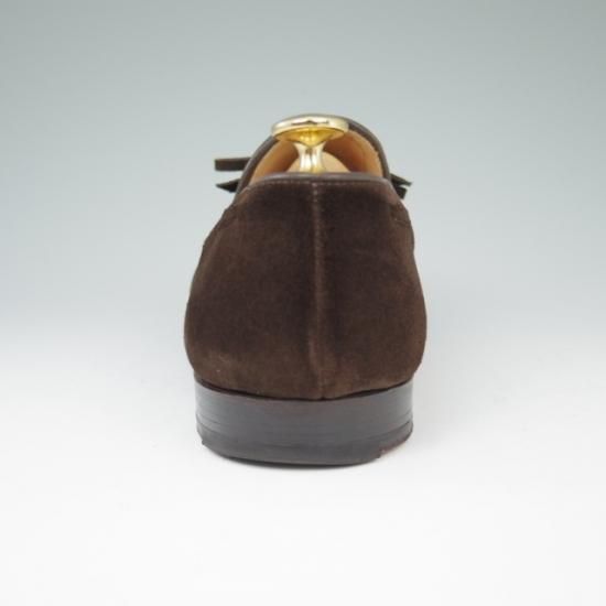美品★クロケット&ジョーンズ 6.5E【★バーニーズNY別注/HAYLING】スエード/濃茶/リボンローファー/メンズ/BARNEYS/Crockett&Jones★a469