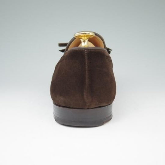 美品★クロケット&ジョーンズ 6.5E【★バーニーズNY別注/HAYLING】スエード/濃茶/リボンローファー/メンズ/BARNEYS/Crockett&Jones★a469