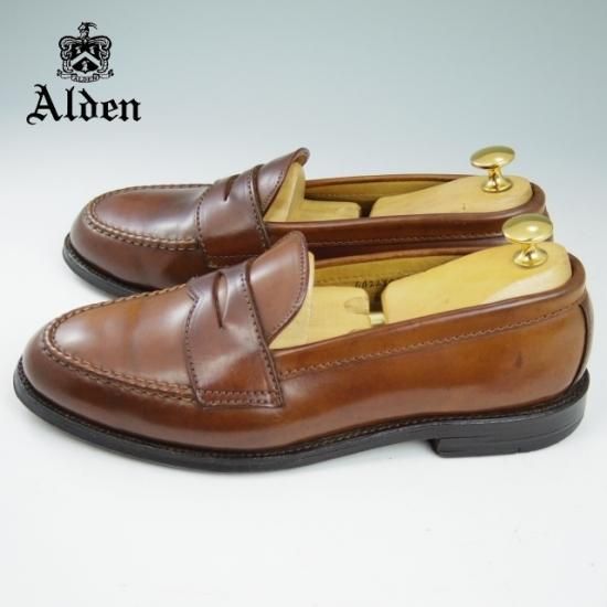 極上★オールデン 7E【コードバン仕様★ラベロ色/茶/6754】コインローファー/バンラスト/ヴァン/Alden★a478