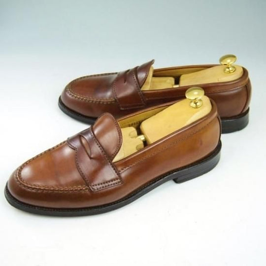 極上★オールデン 7E【コードバン仕様★ラベロ色/茶/6754】コインローファー/バンラスト/ヴァン/Alden★a478