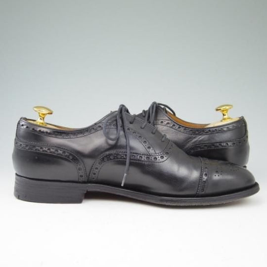 極上★チャーチ60G/UK6【旧チャーチ★ディプロマット/DIPLOMAT/73ラスト】3都市ロゴ/セミブローグ/黒/メンズ/Church's★a481