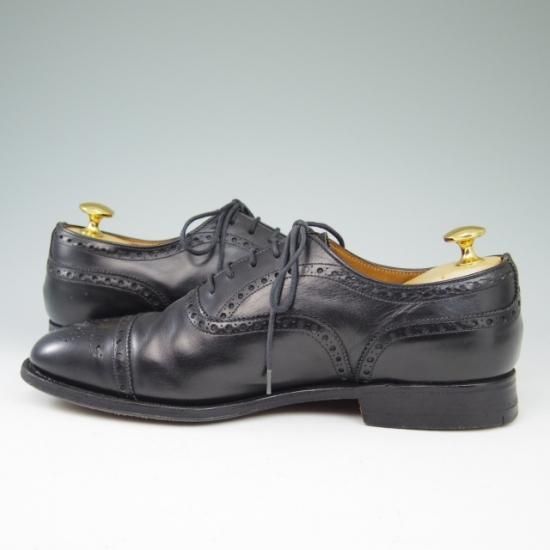 極上★チャーチ60G/UK6【旧チャーチ★ディプロマット/DIPLOMAT/73ラスト】3都市ロゴ/セミブローグ/黒/メンズ/Church's★a481