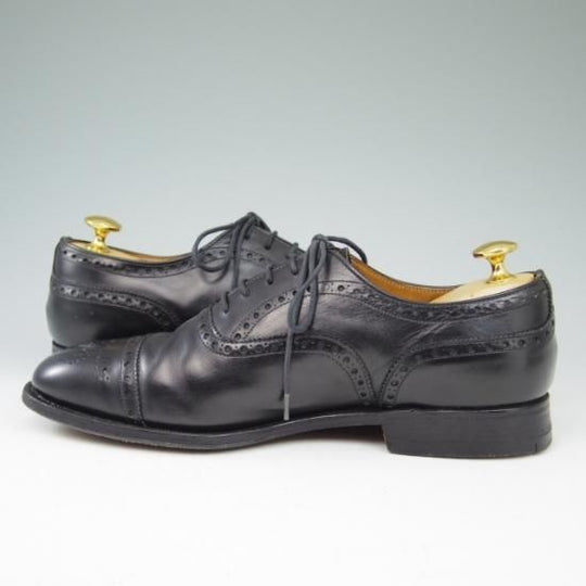 極上★チャーチ60G/UK6【旧チャーチ★ディプロマット/DIPLOMAT/73ラスト】3都市ロゴ/セミブローグ/黒/メンズ/Church's★a481