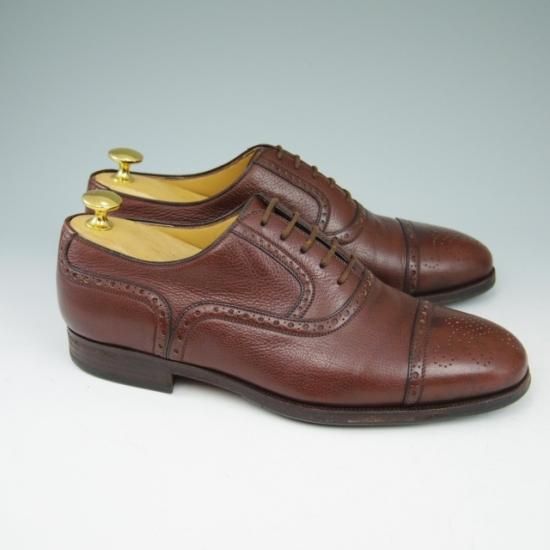 極上★(伊)タニノクリスチー SIZE 6.5【★セミブローグ】 グレインレザー/濃茶/TANINO CRISCI★a489