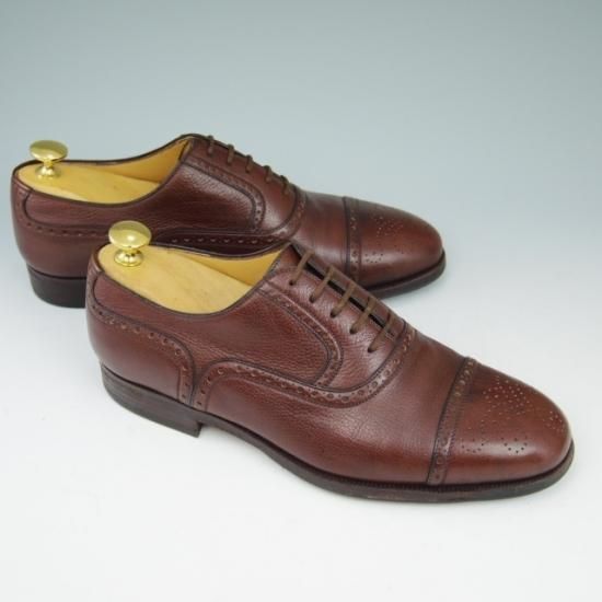 極上★(伊)タニノクリスチー SIZE 6.5【★セミブローグ】 グレインレザー/濃茶/TANINO CRISCI★a489