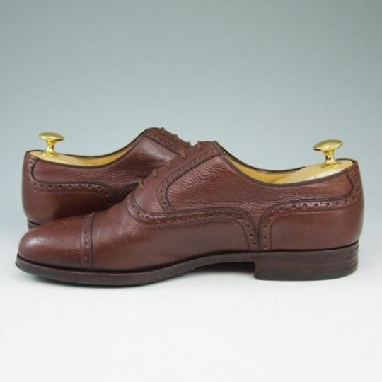 極上★(伊)タニノクリスチー SIZE 6.5【★セミブローグ】 グレインレザー/濃茶/TANINO CRISCI★a489