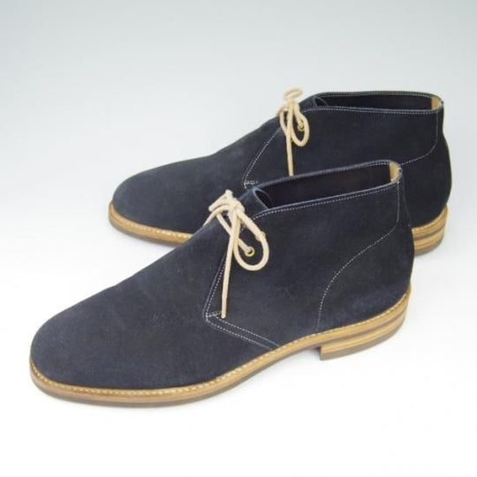 美品★チャーチ85F/UK8.5【ダイナイトソール仕様★チャッカブーツ/SAHARA3】81ラスト/スエード/紺/メンズ/Church's★a491