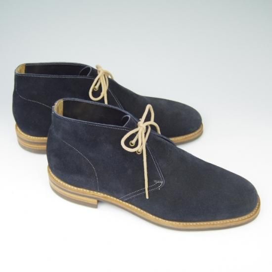 美品★チャーチ85F/UK8.5【ダイナイトソール仕様★チャッカブーツ/SAHARA3】81ラスト/スエード/紺/メンズ/Church's★a491