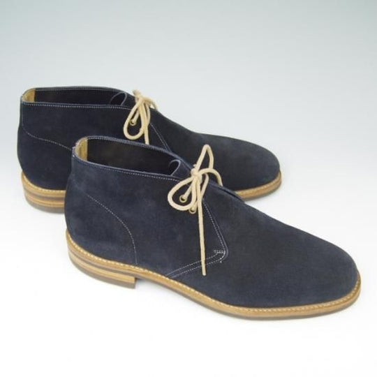 美品★チャーチ85F/UK8.5【ダイナイトソール仕様★チャッカブーツ/SAHARA3】81ラスト/スエード/紺/メンズ/Church's★a491