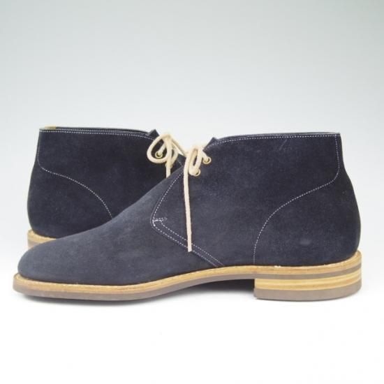 美品★チャーチ85F/UK8.5【ダイナイトソール仕様★チャッカブーツ/SAHARA3】81ラスト/スエード/紺/メンズ/Church's★a491