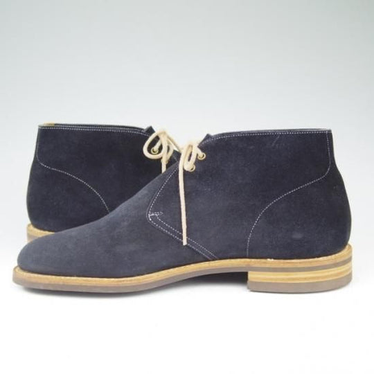 美品★チャーチ85F/UK8.5【ダイナイトソール仕様★チャッカブーツ/SAHARA3】81ラスト/スエード/紺/メンズ/Church's★a491