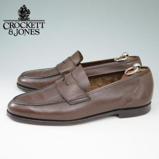極上★クロケット&ジョーンズ UK8/US8.5D【貴重★ブルックスブラザーズ別注/Peal&co】コインローファー/グレインレザー/濃茶/メンズ/Crockett&Jones★a494
