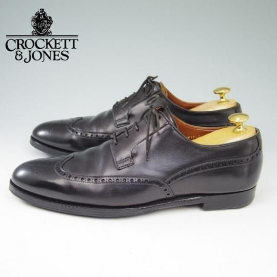 極上★クロケット&ジョーンズ 6E【★ハンドグレード/HENFIELD】フルブローグ/カーフ/黒/メンズ/Crockett&Jones★a495