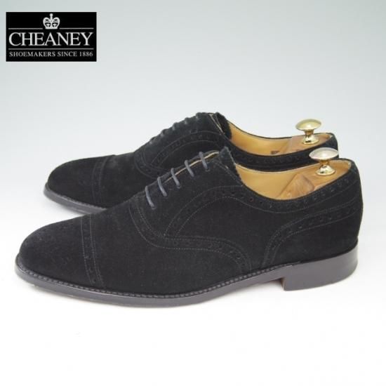美品★チーニー 6F【★ロイドフットウェア別注/Lloyd Footwear】Mシリーズ/89ラスト/セミブローグ/スエード/黒/メンズ/CHEANEY★a496
