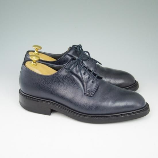 美品★クロケット&ジョーンズ 6E【★ダイナイトソール/LANARK】335ラスト/プレーントゥ/グレインレザー/紺/メンズ/Crockett&Jones★a505