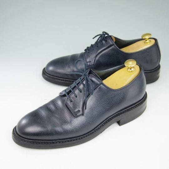 美品★クロケット&ジョーンズ 6E【★ダイナイトソール/LANARK】335ラスト/プレーントゥ/グレインレザー/紺/メンズ/Crockett&Jones★a505