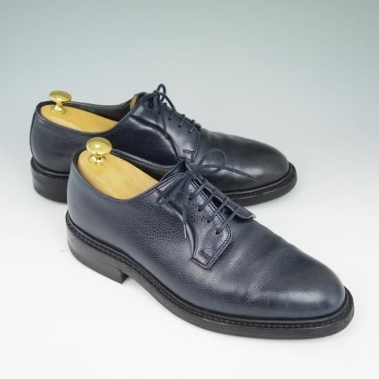 美品 Crockett&Jones プレーントゥ スウェード ダークネイビー 美品☆クロケット&ジョーンズ 6E【☆ダイナイトソール/LANARK