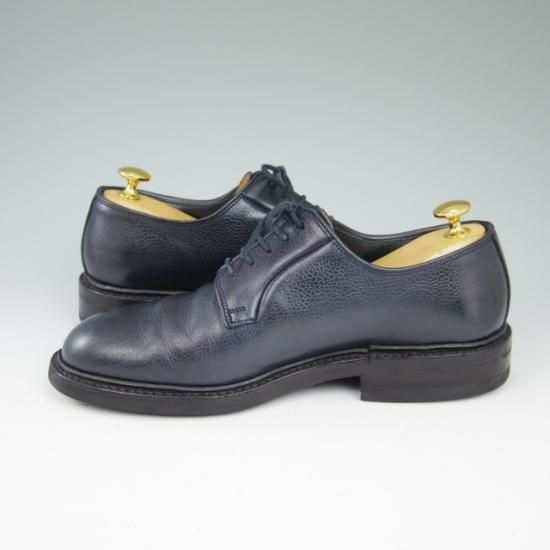 美品★クロケット&ジョーンズ 6E【★ダイナイトソール/LANARK】335ラスト/プレーントゥ/グレインレザー/紺/メンズ/Crockett&Jones★a505