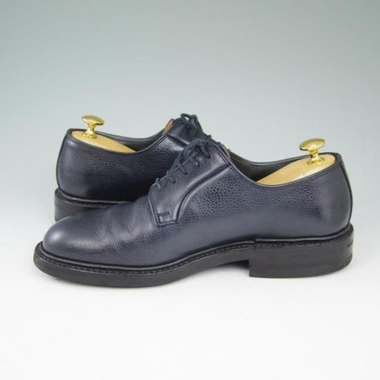 美品★クロケット&ジョーンズ 6E【★ダイナイトソール/LANARK】335ラスト/プレーントゥ/グレインレザー/紺/メンズ/Crockett&Jones★a505