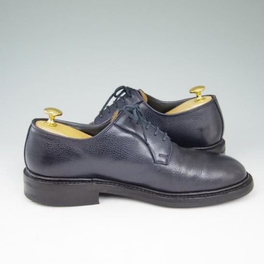 美品★クロケット&ジョーンズ 6E【★ダイナイトソール/LANARK】335ラスト/プレーントゥ/グレインレザー/紺/メンズ/Crockett&Jones★a505