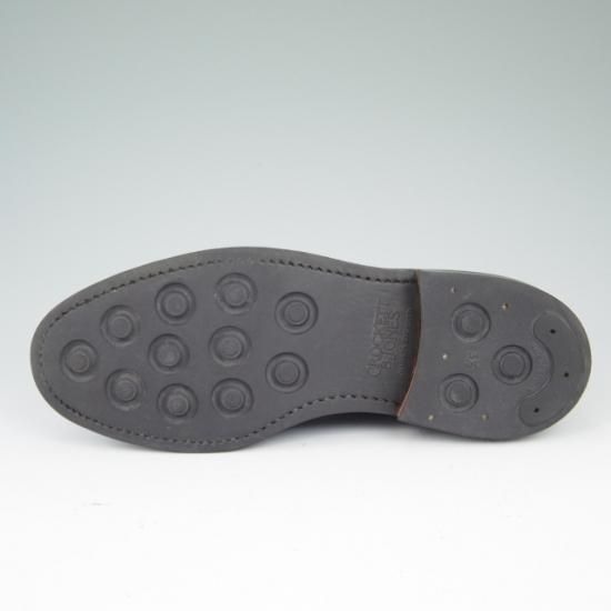 美品★クロケット&ジョーンズ 6E【★ダイナイトソール/LANARK】335ラスト/プレーントゥ/グレインレザー/紺/メンズ/Crockett&Jones★a505