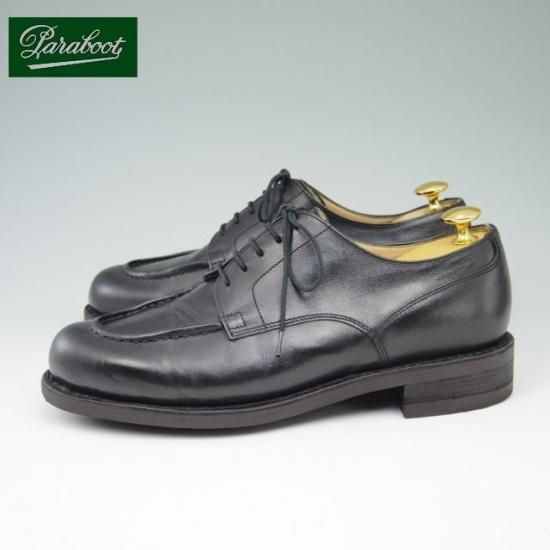 美品★パラブーツ SIZE 6.5【★ドレス仕様シャンボード/CHAMBORD】アクティブソール/Uチップ/黒/カーフ/Paraboot★a514