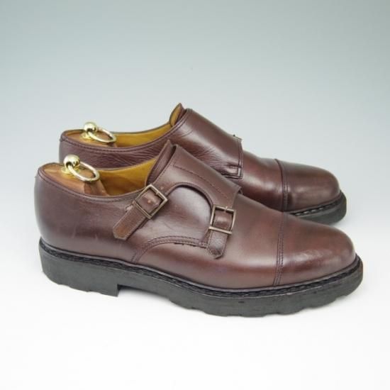 美品★パラブーツ SIZE 8【★WILLIAM/ウィリアム】マルシェソール/ダブルモンク/リスレザー/濃茶/メンズ/Paraboot★a516