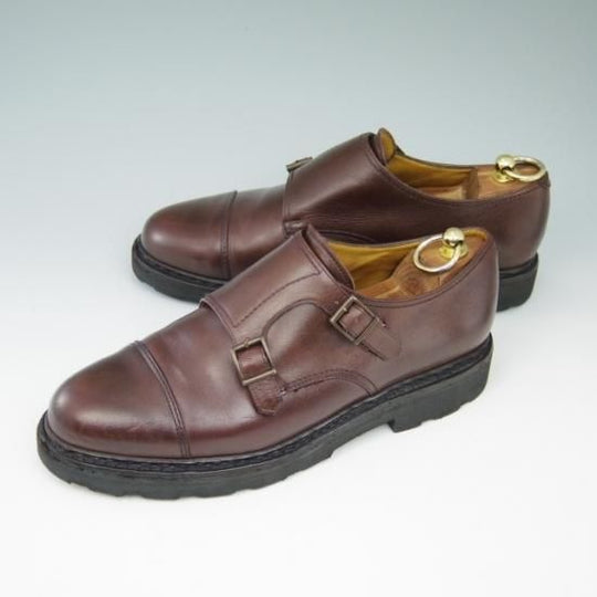 美品★パラブーツ SIZE 8【★WILLIAM/ウィリアム】マルシェソール/ダブルモンク/リスレザー/濃茶/メンズ/Paraboot★a516