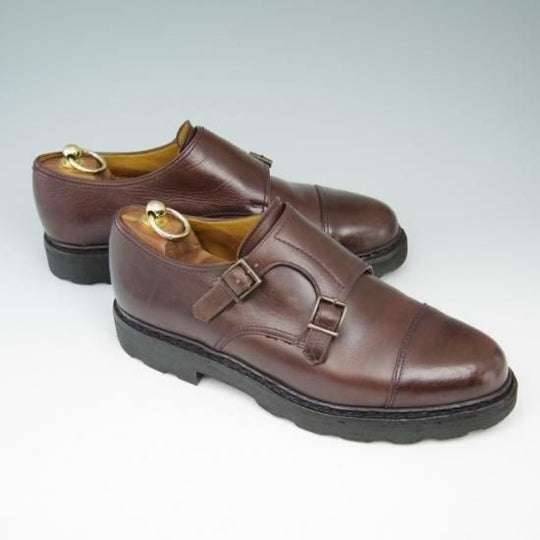 美品★パラブーツ SIZE 8【★WILLIAM/ウィリアム】マルシェソール/ダブルモンク/リスレザー/濃茶/メンズ/Paraboot★a516