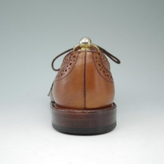 極美品★(米)アレンエドモンズ 6D【★セミブローグ/Sanford】カーフ/茶/メンズ/ALLEN EDMONDS★a521