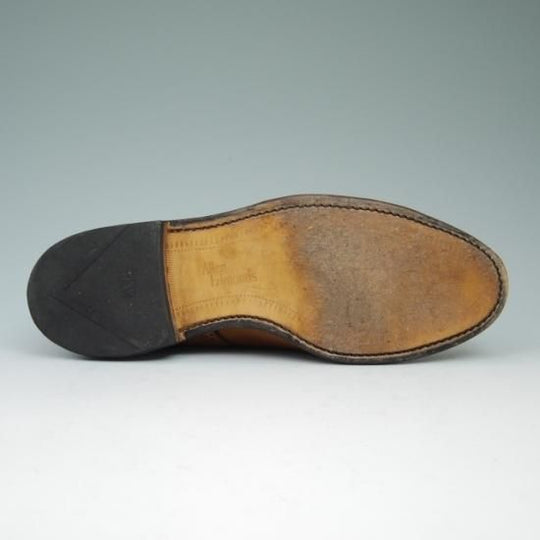 極美品★(米)アレンエドモンズ 6D【★セミブローグ/Sanford】カーフ/茶/メンズ/ALLEN EDMONDS★a521