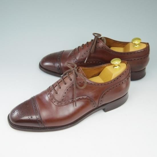 極上★チャーチ 70F/UK7【旧チャーチ★ディプロマット/DIPLOMAT/73ラスト】3都市ロゴ/セミブローグ/茶/メンズ/Church's★a535