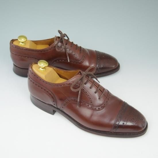 極上★チャーチ 70F/UK7【旧チャーチ★ディプロマット/DIPLOMAT/73ラスト】3都市ロゴ/セミブローグ/茶/メンズ/Church's★a535